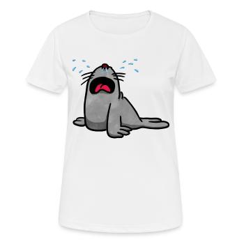 Howling seal - Women's Breathable T-Shirt - white - Front - AI Model Female 172 dark (172cm)