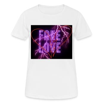 Fake Love - Frauen T-Shirt atmungsaktiv - Weiß - Vorne - AI Model Female 172 dark (172cm)