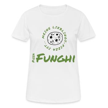 Pizza Funghi: Pilz-Liebe auf knusprigem Teig - Frauen T-Shirt atmungsaktiv - Weiß - Vorne - AI Model Female 172 dark (172cm)