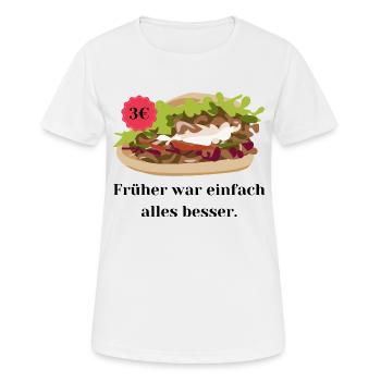 Früher war einfach alles besser - Dönerpreise - Frauen T-Shirt atmungsaktiv - Weiß - Vorne - AI Model Female 172 dark (172cm)