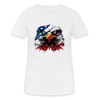 American Flag Freedom Eagle USA Pride - Frauen T-Shirt atmungsaktiv - Weiß - Vorne - AI Model Female 172 dark (172cm)