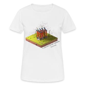Geometric low poly Fushimi Inari-taisha - Women's Breathable T-Shirt - white - Front - AI Model Female 172 dark (172cm)