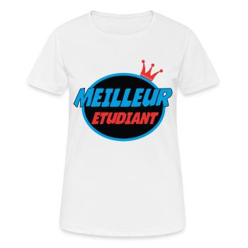 BESTER STUDENT - Frauen T-Shirt atmungsaktiv - Weiß - Vorne - AI Model Female 172 dark (172cm)