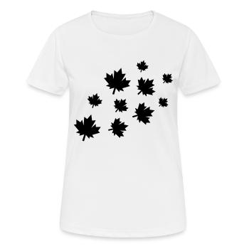 Maple Leaves - Women's Breathable T-Shirt - white - Front - AI Model Female 172 dark (172cm)