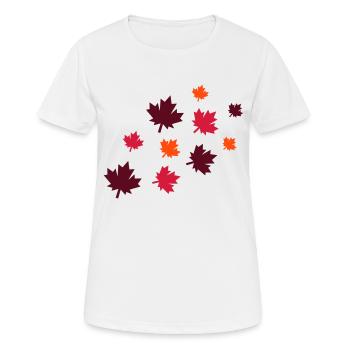 Maple Leaves - Women's Breathable T-Shirt - white - Front - AI Model Female 172 dark (172cm)