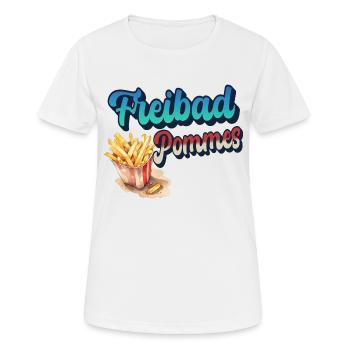Freibad Pommes - Frauen T-Shirt atmungsaktiv - Weiß - Vorne - AI Model Female 172 dark (172cm)