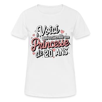 20 Year Old Princess - Women's Breathable T-Shirt - white - Front - AI Model Female 172 dark (172cm)