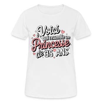 35 Jahre alte Prinzessin - Frauen T-Shirt atmungsaktiv - Weiß - Vorne - AI Model Female 172 dark (172cm)