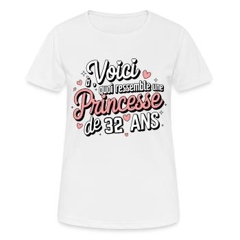 32 Year Old Princess - Women's Breathable T-Shirt - white - Front - AI Model Female 172 dark (172cm)
