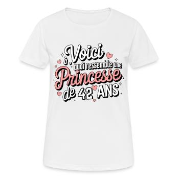Prinzessin 42 Jahre alt - Frauen T-Shirt atmungsaktiv - Weiß - Vorne - AI Model Female 172 dark (172cm)