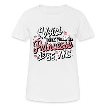 Princess 55 years old - Women's Breathable T-Shirt - white - Front - AI Model Female 172 dark (172cm)