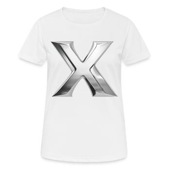 Chrome ,, X " Métallisé - T-shirt respirant Femme - blanc - Devant - AI Model Female 172 dark (172cm)