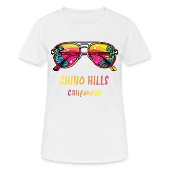 Chino Hills Kalifornien - Bunte Sonnenbrille - Frauen T-Shirt atmungsaktiv - Weiß - Vorne - AI Model Female 172 dark (172cm)