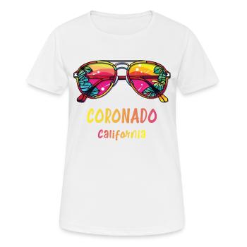 Coronado California - Colorful Sunglasses - Women's Breathable T-Shirt - white - Front - AI Model Female 172 dark (172cm)