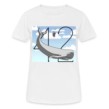 H2G2 Fan Art. Pottwal und Petunie fallen. 42 - Frauen T-Shirt atmungsaktiv - Weiß - Vorne - AI Model Female 172 dark (172cm)
