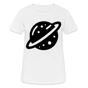 Planet - Frauen T-Shirt atmungsaktiv - Weiß - Vorne - AI Model Female 172 dark (172cm)