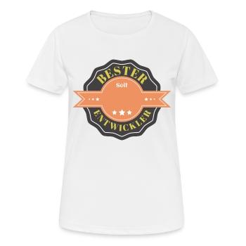Bester Entwickler seit personalisierte Geschenke - Frauen T-Shirt atmungsaktiv - Weiß - Vorne - AI Model Female 172 dark (172cm)