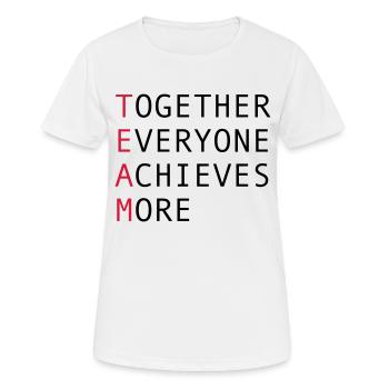 Équipe - T-shirt respirant Femme - blanc - Devant - AI Model Female 172 dark (172cm)