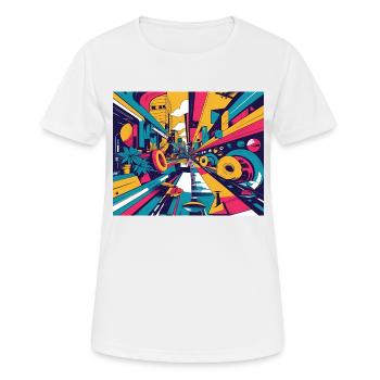 Optische Täuschung - Frauen T-Shirt atmungsaktiv - Weiß - Vorne - AI Model Female 172 dark (172cm)