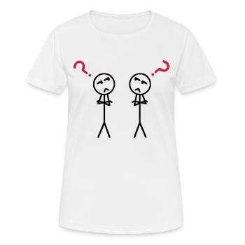 Point d'interrogation - T-shirt respirant Femme - blanc - Devant - AI Model Female 172 dark (172cm)