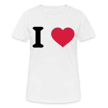 i love - T-shirt respirant Femme - blanc - Devant - AI Model Female 172 dark (172cm)