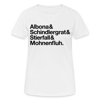 Freeride Arlberg - Frauen T-Shirt atmungsaktiv - Weiß - Vorne - AI Model Female 172 dark (172cm)