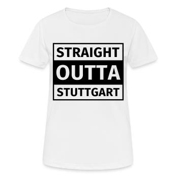 Straight Outta Stuttgart - Frauen T-Shirt atmungsaktiv - Weiß - Vorne - AI Model Female 172 dark (172cm)