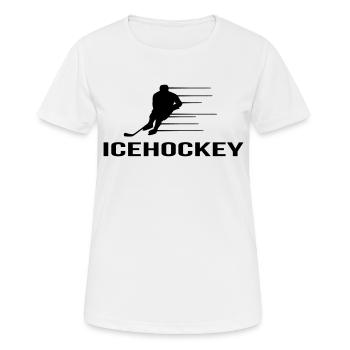 icehockey laeufer - Frauen T-Shirt atmungsaktiv - Weiß - Vorne - AI Model Female 172 dark (172cm)