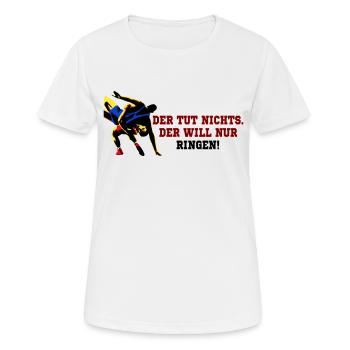 Ringen - Frauen T-Shirt atmungsaktiv - Weiß - Vorne - AI Model Female 172 dark (172cm)