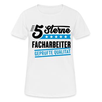 5Sterne Facharbeiter - Frauen T-Shirt atmungsaktiv - Weiß - Vorne - AI Model Female 172 dark (172cm)