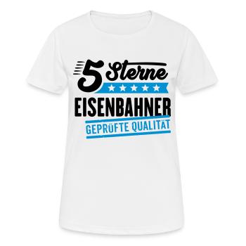 5Sterne Eisenbahner - Frauen T-Shirt atmungsaktiv - Weiß - Vorne - AI Model Female 172 dark (172cm)