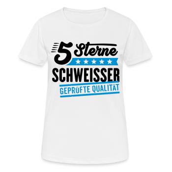 5Sterne Schweisser - Frauen T-Shirt atmungsaktiv - Weiß - Vorne - AI Model Female 172 dark (172cm)