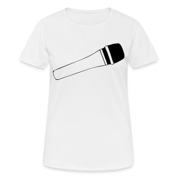 Mikrofon - Frauen T-Shirt atmungsaktiv - Weiß - Vorne - AI Model Female 172 dark (172cm)