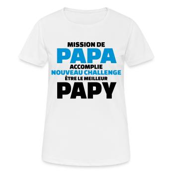 nouveau challenge être le meilleur papy - T-shirt respirant Femme - blanc - Devant - AI Model Female 172 dark (172cm)