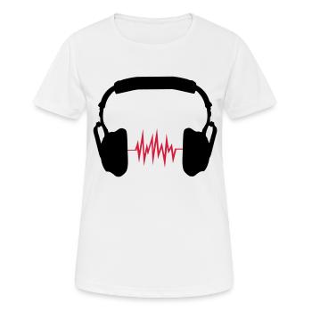 headphones - Women's Breathable T-Shirt - white - Front - AI Model Female 172 dark (172cm)
