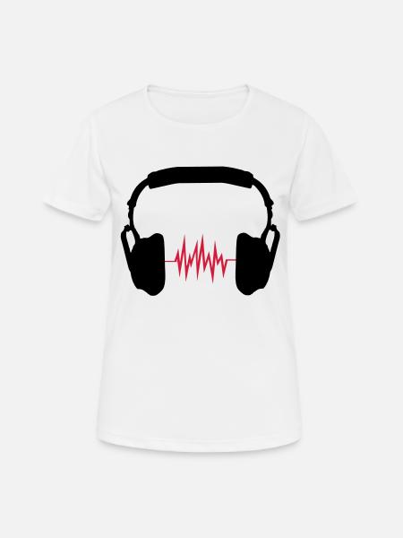headphones - Women's Breathable T-Shirt - white