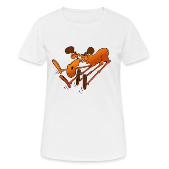 Elch - Frauen T-Shirt atmungsaktiv - Weiß - Vorne - AI Model Female 172 dark (172cm)