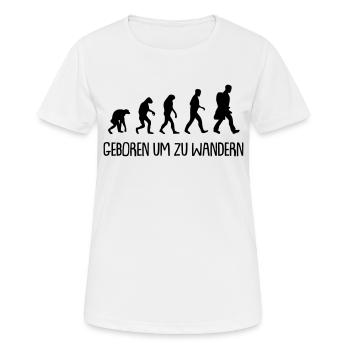 Geboren um zu wandern - Frauen T-Shirt atmungsaktiv - Weiß - Vorne - AI Model Female 172 dark (172cm)