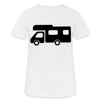 Wohnmobil - Frauen T-Shirt atmungsaktiv - Weiß - Vorne - AI Model Female 172 dark (172cm)