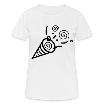 Sac de fête confetti anniversaire B-day idée cadeau - T-shirt respirant Femme - blanc - Devant - AI Model Female 172 dark (172cm)