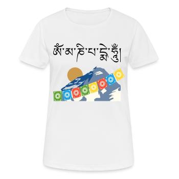 Berg in Tibet - Frauen T-Shirt atmungsaktiv - Weiß - Vorne - AI Model Female 172 dark (172cm)
