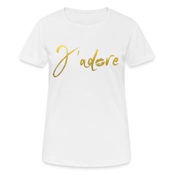 j'adore kiss gold - T-shirt respirant Femme - blanc - Devant - AI Model Female 172 dark (172cm)