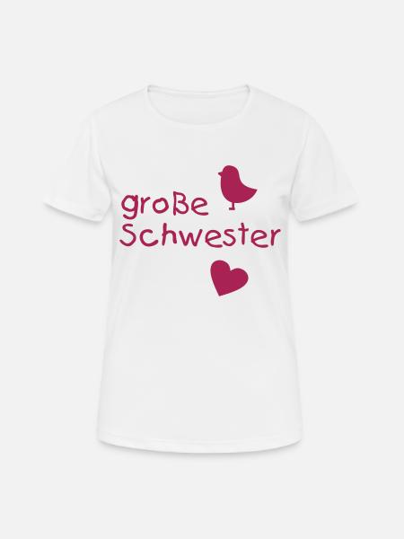 Große Schwester - Frauen T-Shirt atmungsaktiv - Weiß