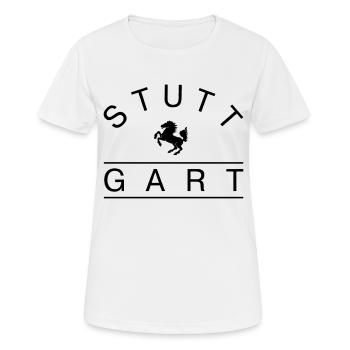 Stuttgart - Frauen T-Shirt atmungsaktiv - Weiß - Vorne - AI Model Female 172 dark (172cm)