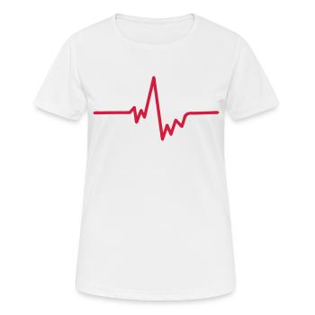 pulsation cardiaque amour son - T-shirt respirant Femme - blanc - Devant - AI Model Female 172 dark (172cm)
