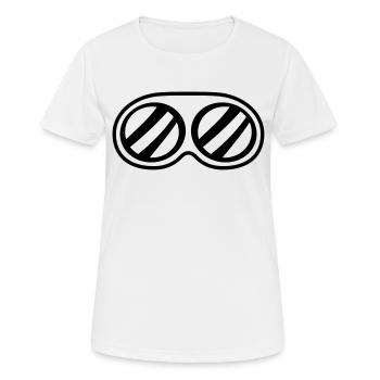 sonnenbrille schutzbrille augen sicht schutz cool - Frauen T-Shirt atmungsaktiv - Weiß - Vorne - AI Model Female 172 dark (172cm)