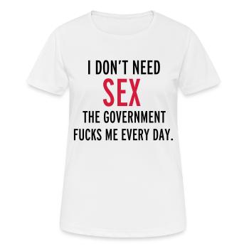 Sex - Frauen T-Shirt atmungsaktiv - Weiß - Vorne - AI Model Female 172 dark (172cm)