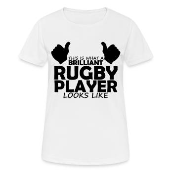 brilliant rugby player - Women's Breathable T-Shirt - white - Front - AI Model Female 172 dark (172cm)