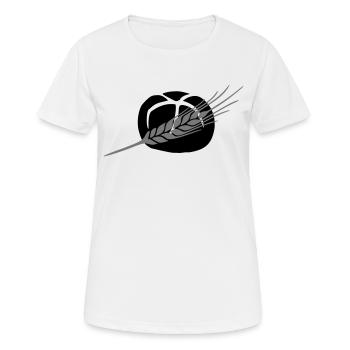 Broetchen Getreide Korn 2farbig änderbar - Frauen T-Shirt atmungsaktiv - Weiß - Vorne - AI Model Female 172 dark (172cm)