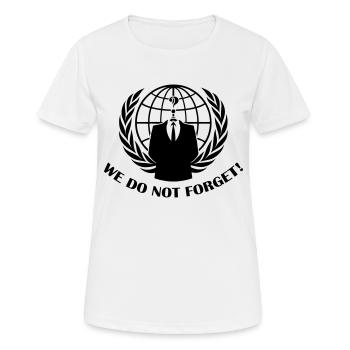 we_do_not_forget - Frauen T-Shirt atmungsaktiv - Weiß - Vorne - AI Model Female 172 dark (172cm)